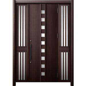 リシェント 玄関ドア3 断熱仕様 / 非防火 K4 M28型 アルミ色 両袖飾り 中桟付ポスト無 特...