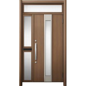 リシェント 玄関ドア3 断熱仕様 / 非防火 K2 M77型 木目調 片袖ランマ付中桟付ポスト付 特...