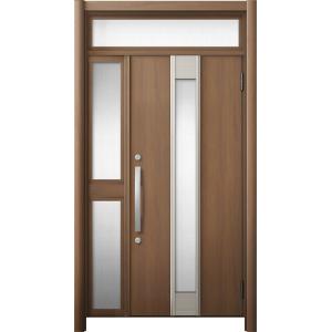 リシェント 玄関ドア3 断熱仕様 / 非防火 K4 M77型 アルミ色 片袖ランマ付中桟付ポスト無 ...