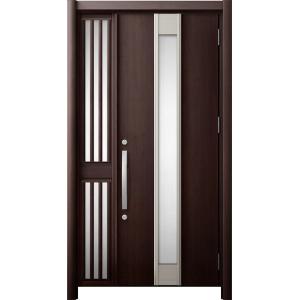 リシェント 玄関ドア3 断熱仕様 / 非防火 K4 M77型 木目調 片袖飾り 中桟付ポスト無し 特...