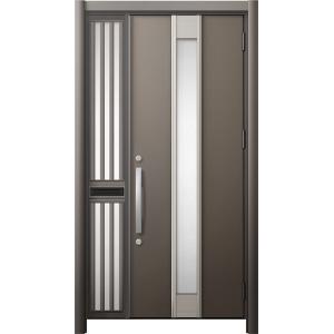 リシェント 玄関ドア3 断熱仕様 / 非防火 K4 M77型 木目調 片袖飾り 中桟付ポスト付 特注...