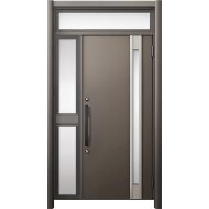 リシェント 玄関ドア3 断熱仕様 / 非防火 K4 M78型 アルミ色  片袖ランマ付中桟付ポスト無...