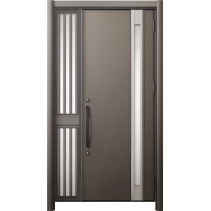 リシェント 玄関ドア3 断熱仕様 / 非防火 K4 M78型 木目調  片袖飾り 中桟付ポスト無し ...