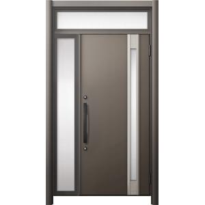 リシェント 玄関ドア3 断熱仕様 / 非防火 K4 M78型 木目調  片袖ランマ付 特注サイズ  ...