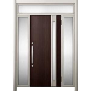 リシェント 玄関ドア3 断熱仕様 / 非防火 K4 M78型 アルミ色  両袖ランマ付 特注サイズ ...