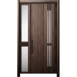 リシェント 玄関ドア3 断熱仕様 / 非防火 K2 M83型 木目調  片袖 中桟付ポスト付 特注サ...