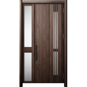 リシェント 玄関ドア3 断熱仕様 / 非防火 K4 M83型 木目調  片袖 中桟付ポスト無 特注サ...