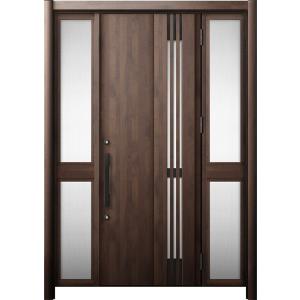 リシェント 玄関ドア3 断熱仕様 / 非防火 K4 M83型 木目調  両袖 中桟付ポスト無し 特注...