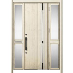 リシェント 玄関ドア3 断熱仕様 / 非防火 K4 M83型 木目調  両袖 中桟付ポスト付 特注サ...
