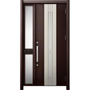 リシェント 玄関ドア3 断熱仕様 / 非防火 K2 M84型 木目調  片袖 中桟付ポスト付 特注サ...