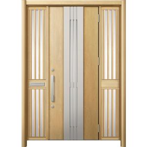 リシェント 玄関ドア3 断熱仕様 / 非防火 K2 M84型 木目調  両袖飾り 中桟付ポスト付 特...