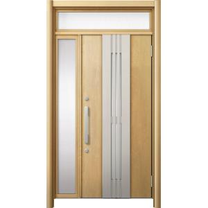 リシェント 玄関ドア3 断熱仕様 / 非防火 K4 M84型 木目調  片袖ランマ付 特注サイズ  ...