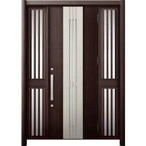 リシェント 玄関ドア3 断熱仕様 / 非防火 K4 M84型 木目調  両袖飾り 中桟付ポスト無 特...