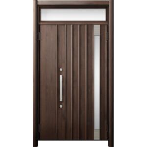 リシェント 玄関ドア3 断熱仕様 / 非防火 K2 P77型 木目調  親子ランマ付 特注サイズ  ...