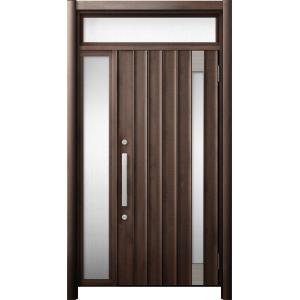 リシェント 玄関ドア3 断熱仕様 / 非防火 K2 P77型 木目調  片袖ランマ付 特注サイズ  ...