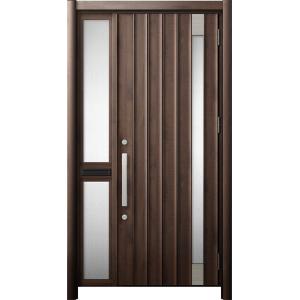 リシェント 玄関ドア3 断熱仕様 / 非防火 K4 P77型 木目調  片袖 中桟付ポスト付 特注サ...