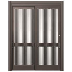 リシェント玄関引戸2 2枚建てランマなし PG仕様 P11型 アルミ色 簡易タッチキータイプ 特注サ...