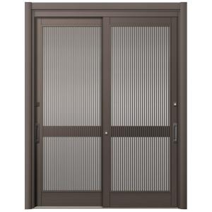 リシェント玄関引戸2 2枚建てランマなし PG仕様 P12型 アルミ色 簡易タッチキータイプ 特注サ...