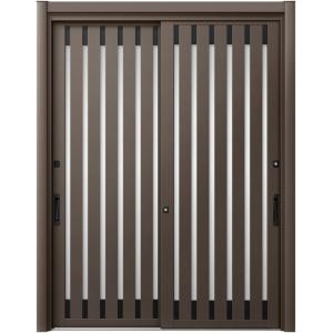 リシェント玄関引戸2 2枚建てランマなし PG仕様 P15型 アルミ色 簡易タッチキータイプ 特注サ...