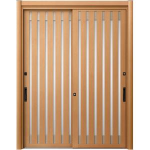 リシェント玄関引戸2 2枚建てランマなし PG仕様 P15型 木目調 簡易タッチキータイプ 特注サイ...