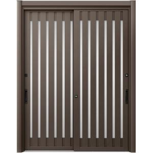 リシェント玄関引戸2 2枚建てランマなし PG仕様 P16型 アルミ色 簡易タッチキータイプ 特注サ...