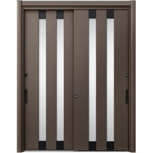 リシェント玄関引戸2 2枚建てランマなし PG仕様 P17型 アルミ色 簡易タッチキータイプ 特注サ...