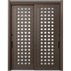 リシェント玄関引戸2 2枚建てランマなし PG仕様 P18型 アルミ色 簡易タッチキータイプ 特注サ...