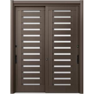 リシェント玄関引戸2 2枚建てランマなし PG仕様 P19型 アルミ色 簡易タッチキータイプ 特注サ...