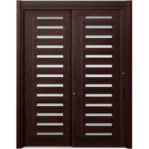 リシェント玄関引戸2 2枚建てランマなし PG仕様 P19型 木目調 簡易タッチキータイプ 特注サイ...