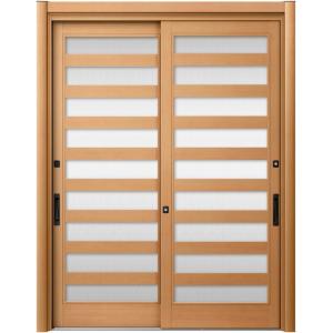 リシェント玄関引戸2 2枚建てランマなし PG仕様 P22型 木目調 簡易タッチキータイプ 特注サイ...