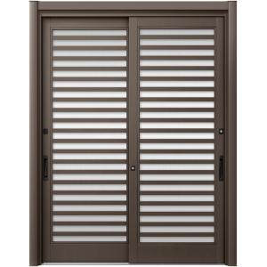 リシェント玄関引戸2 2枚建てランマなし PG仕様 P23型 アルミ色 簡易タッチキータイプ 特注サ...