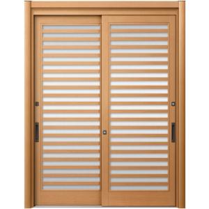 リシェント玄関引戸2 2枚建てランマなし PG仕様 P23型 木目調 簡易タッチキータイプ 特注サイ...