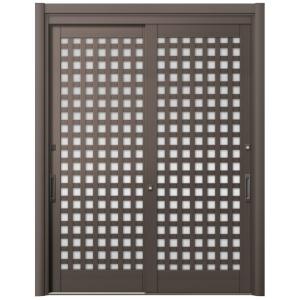 リシェント玄関引戸2 2枚建てランマなし SG仕様 S57型 アルミ色 簡易タッチキータイプ 特注サ...