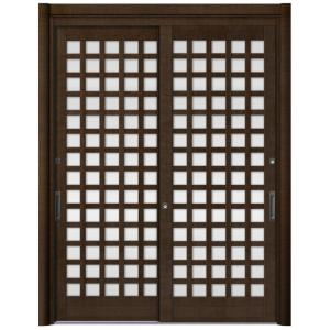リシェント玄関引戸2 2枚建てランマなし SG仕様 S59型 木目調 簡易タッチキータイプ 特注サイ...