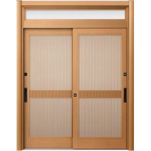 リシェント玄関引戸2 2枚建てランマ付き PG仕様 P12型 木目調 CAZASキータイプ 特注サイ...