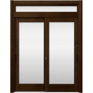 リシェント玄関引戸2 2枚建てランマ付き PG仕様 P20型 木目調 簡易タッチキータイプ 特注サイ...