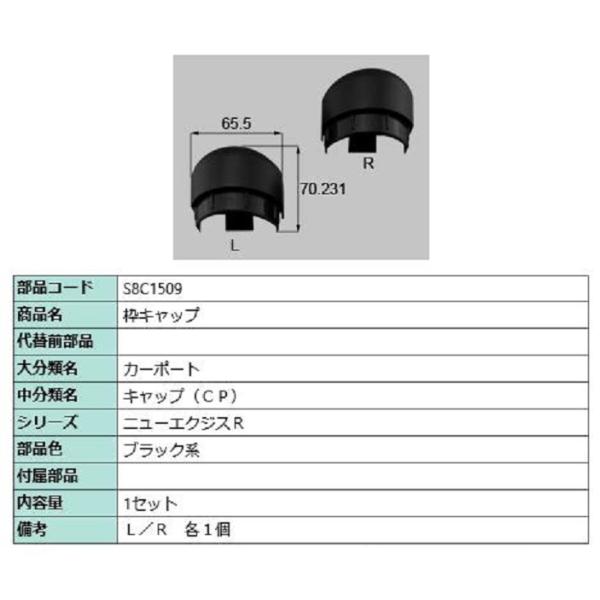 枠キャップ / 1セット入り 部品色：ブラック系 S8C1509 交換用 部品 新日軽 LIXIL ...
