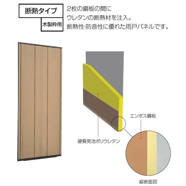取替雨戸パネル 木製枠用 断熱タイプ 特注サイズ W：515〜990mm × H：1,601〜2,3...
