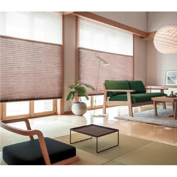 プリーツスクリーン 和調生地 ツイン ワンチェーン式 特注サイズ W：380〜495mm × H：1...