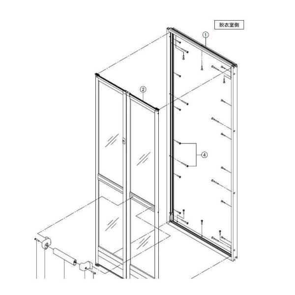 浴室折れドア VDY-8002000(52)/W-S 障子のみ LIXIL リクシル TOSTEM ...