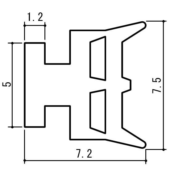 三協 アルミ 旧立山 アルミ 玄関ドア 防火グレイジングガスケット(先付け) (グレイジングガスケッ...