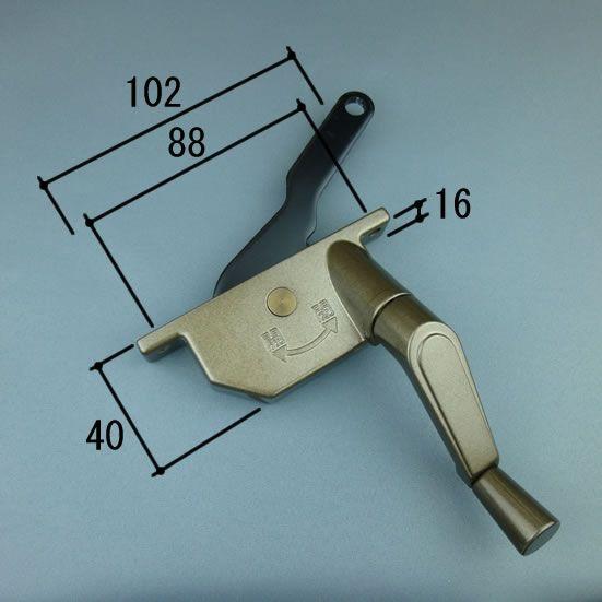 三協 アルミ 旧立山 アルミ 窓・サッシ 部品:浴室トップライト出窓:オペレーターハンドル（左）:オ...