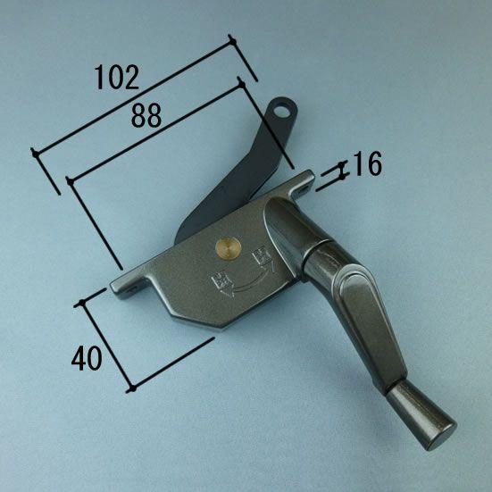 三協 アルミ 旧立山 アルミ 窓・サッシ 部品:三角出窓:オペレーターハンドル（左）:オペレーターハ...