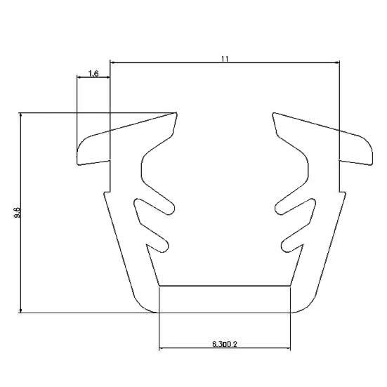 グレイジングチャンネル ガラス厚：6mm用 150m / 1巻 WB2556 部品色：ホワイト(WH...