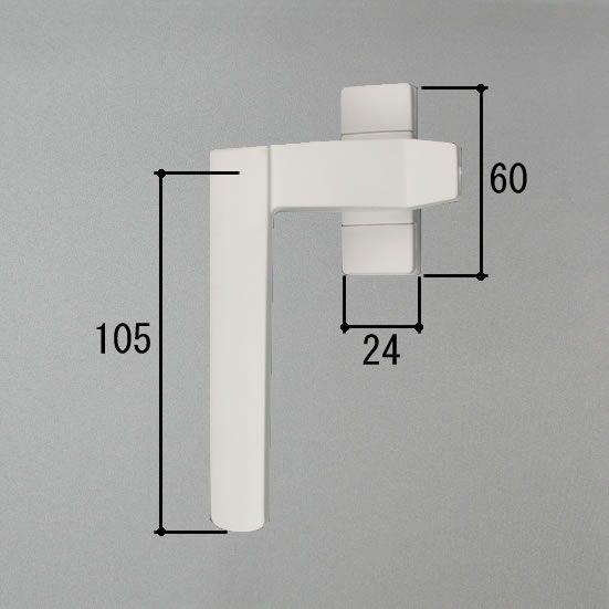 三協 アルミ 旧立山 アルミ 窓・サッシ 部品:三角出窓:カムラッチハンドル（右）:カムラッチハンド...