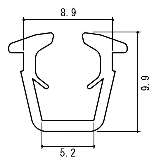 グレイジングチャンネル ガラス厚：4mm用 15m / 1巻 WB6182-15 部品色：シルバー(...