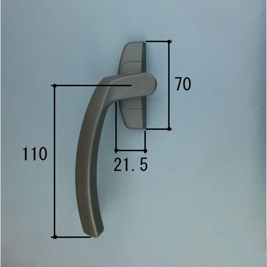 三協 アルミ 旧立山 アルミ 窓・サッシ 部品:たてすべり出し窓:カムラッチハンドル（内観左）:カム...