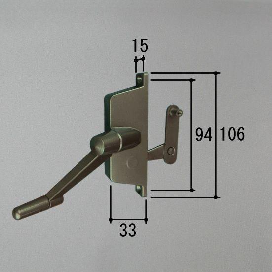 【三協 アルミ(三協 立山アルミ）補修部品】窓・サッシ 部品:台形・角型出窓（たてすべり出し窓）オペ...