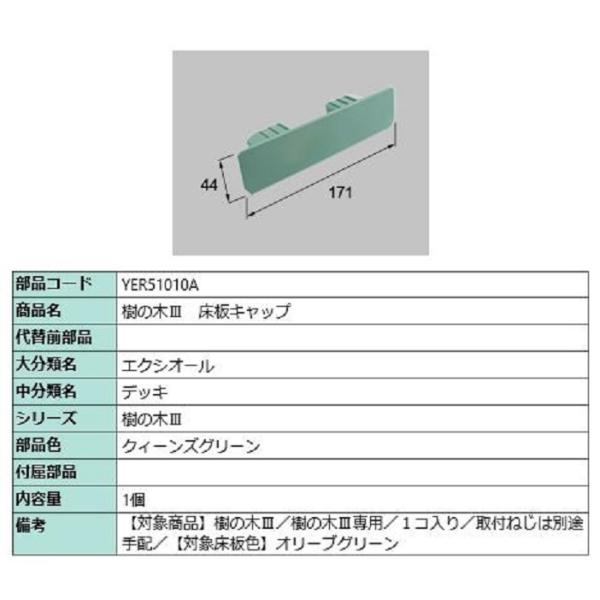 床板キャップ / 1個入り 部品色：クィーンズグリーン YER51010A 交換用 部品 TOEX ...