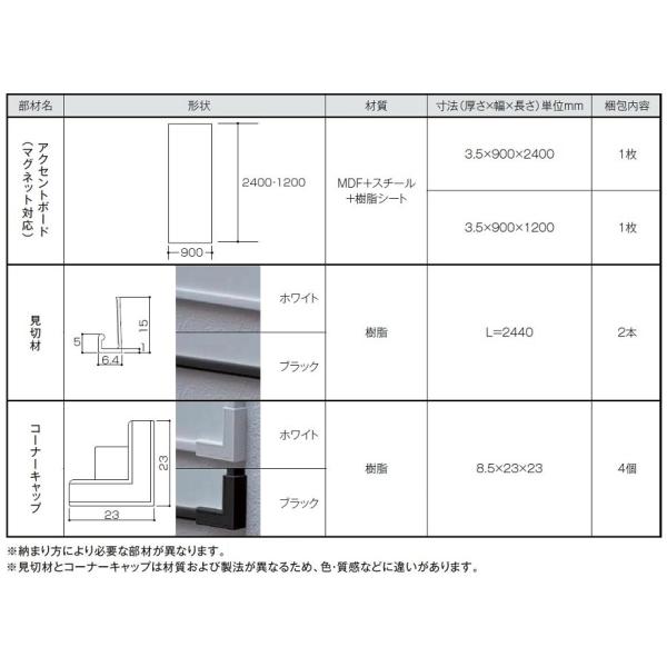 アクセントボード マグネット対応 ■-A0924-MBJV 寸法：900mm × 2,400mm 1...